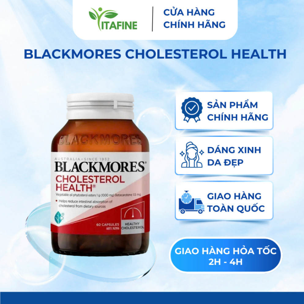 [Hàng Cty] Blackmores Cholesterol Health 60 Viên - Giảm Cholesterol Ngăn Ngừa Triệu Chứng Tim Mạch
