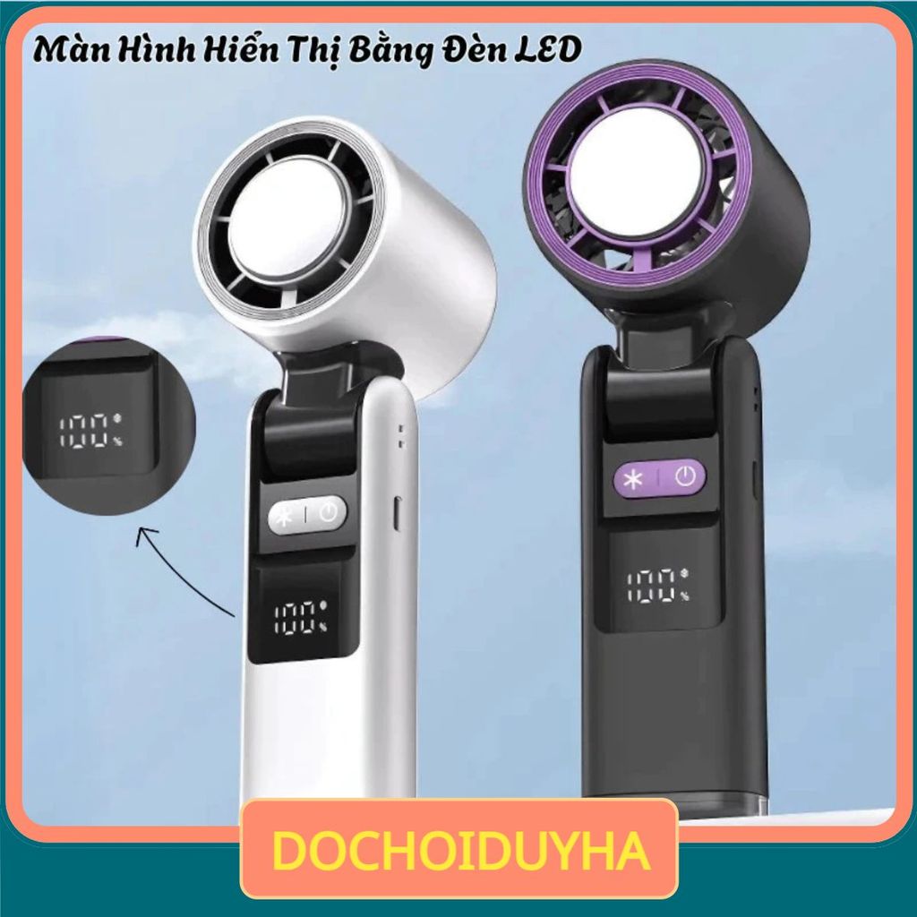Quạt Cầm Tay Mini K801, 200 Cấp Độ Gió, Gấp Gọn 90°, Màn Hình LED | BigBuy360 - bigbuy360.vn