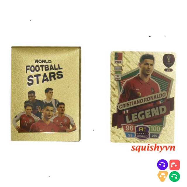 Bộ Sưu Tập Bài Hình Ngôi Sao Đội Cầu Bóng Đá Màu Vàng / Bạc Bắt Chước Lloris - Ronaldo - Kante