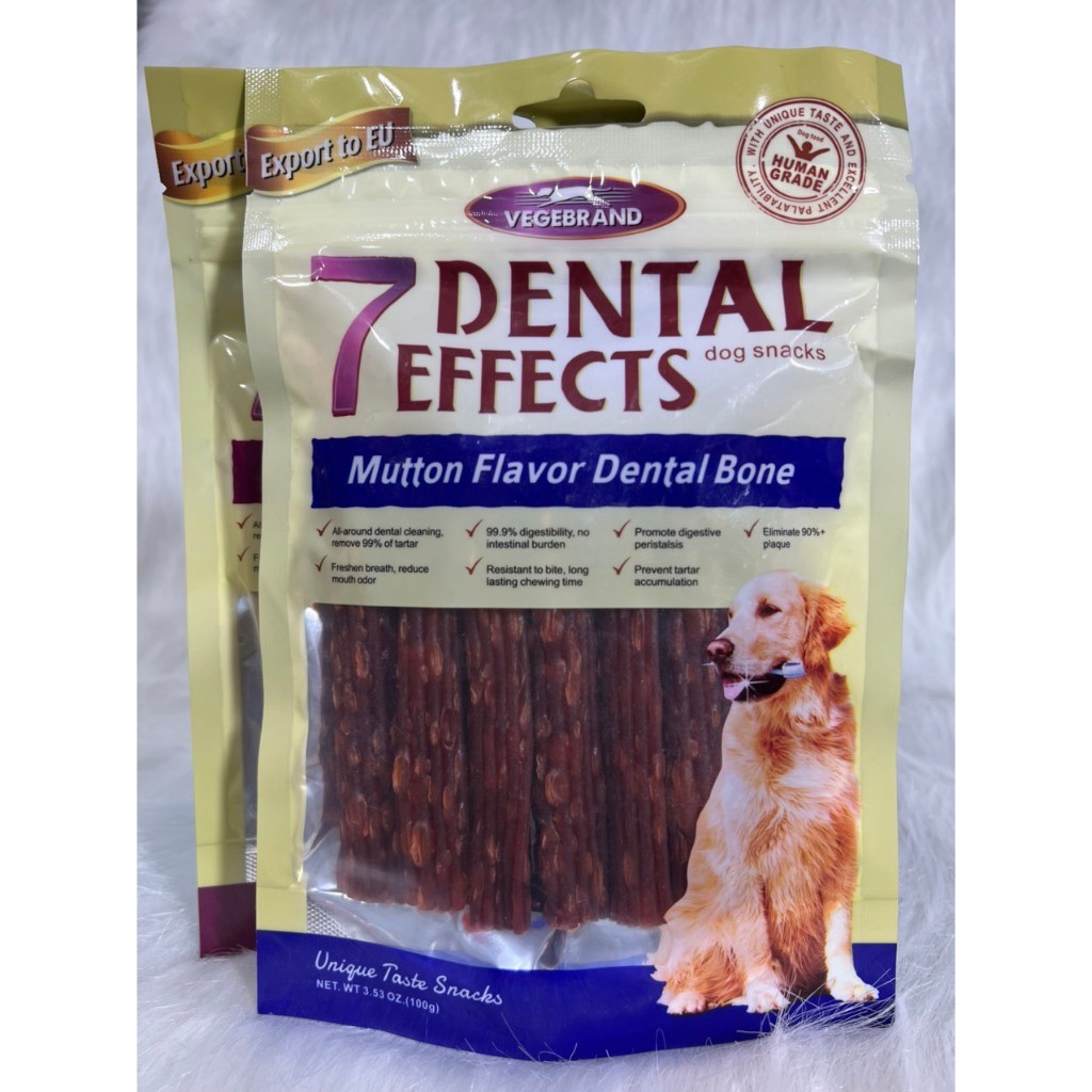 Thanh thưởng cho chó 7Dental Effects 100g vị bò, cừa, sữa.