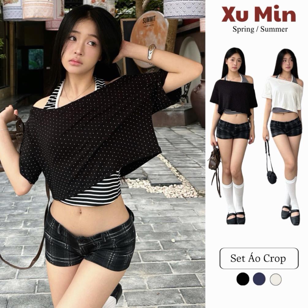 Áo Thun Cộc Tay Xu Min Dáng Crop In Hình Ngôi Sao Trendy Seller