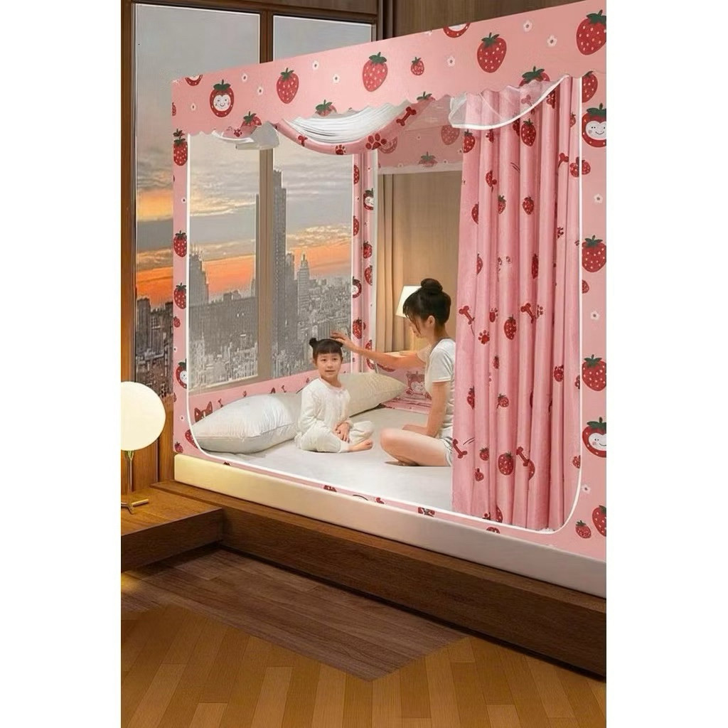 Mùng ngủ cho bé màn chống muỗi 3 cửa 1m2/1m4/1m8/1m8/2m2 rèm che riêng tư