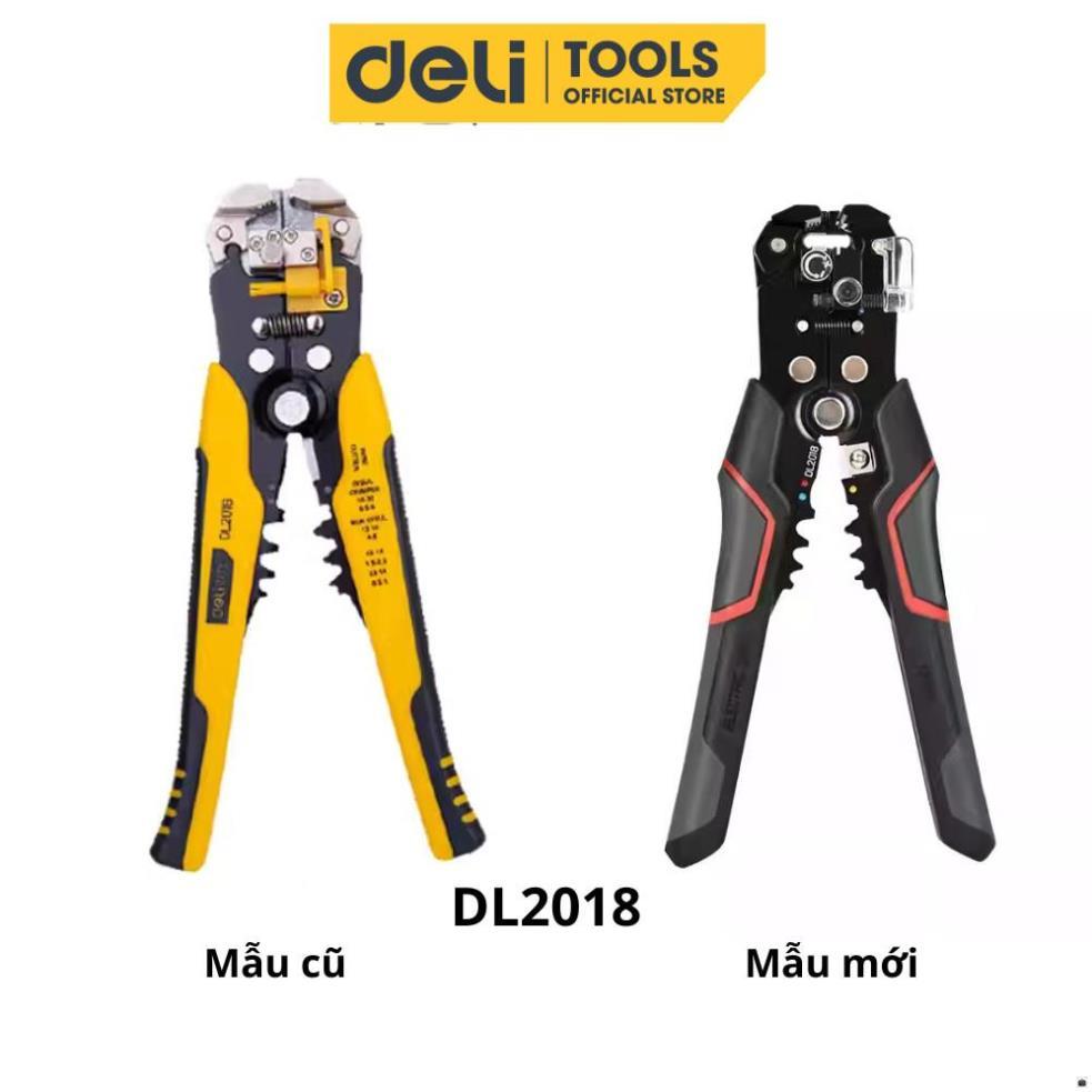 Kìm Tuốt Dây Điện Bấm Cos Đa Năng Deli - Chất Liệu Thép Cao Cấp, Điều Chỉnh Lực Tuốt Dây Dễ Dàng - D