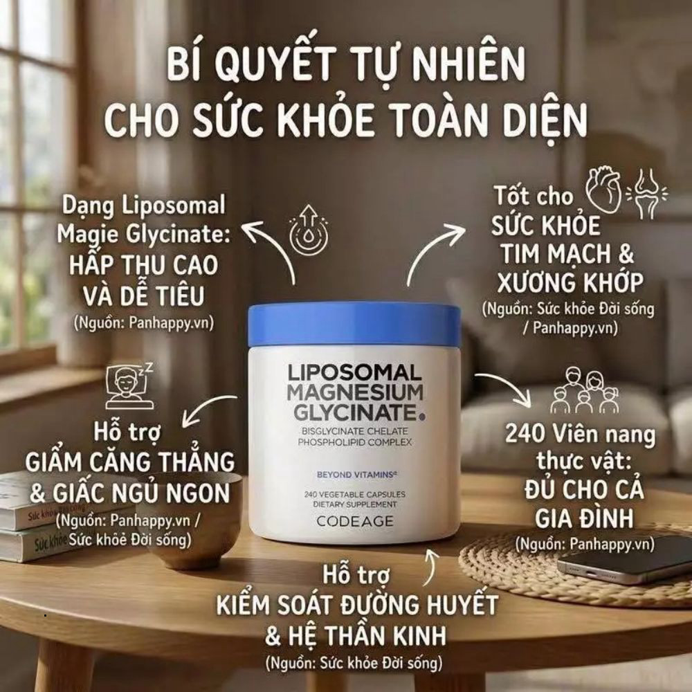[Công ty] Viên bổ sung Magie - Magie CodeAge Liposomal Magnesium Glycinate Từ Mỹ 240 Viên