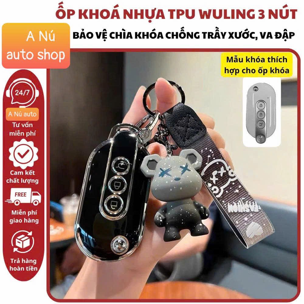 Ốp chìa khóa TPU WULING Bingo Hongguang, Wuling Hồng Quang Mini 2022-2023 Bọc Khoá Xe Bảo Vệ