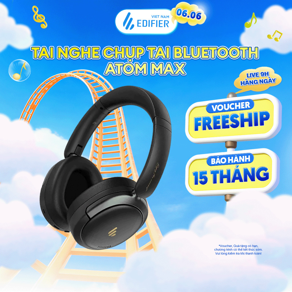 Tai Nghe Bluetooth Chụp Tai EDIFIER ATOM MAX | Bluetooth 5.4 | Khử Tiếng Ồn Môi Trường | Độ Trễ Thấp | Bảo Hành 15 Tháng
