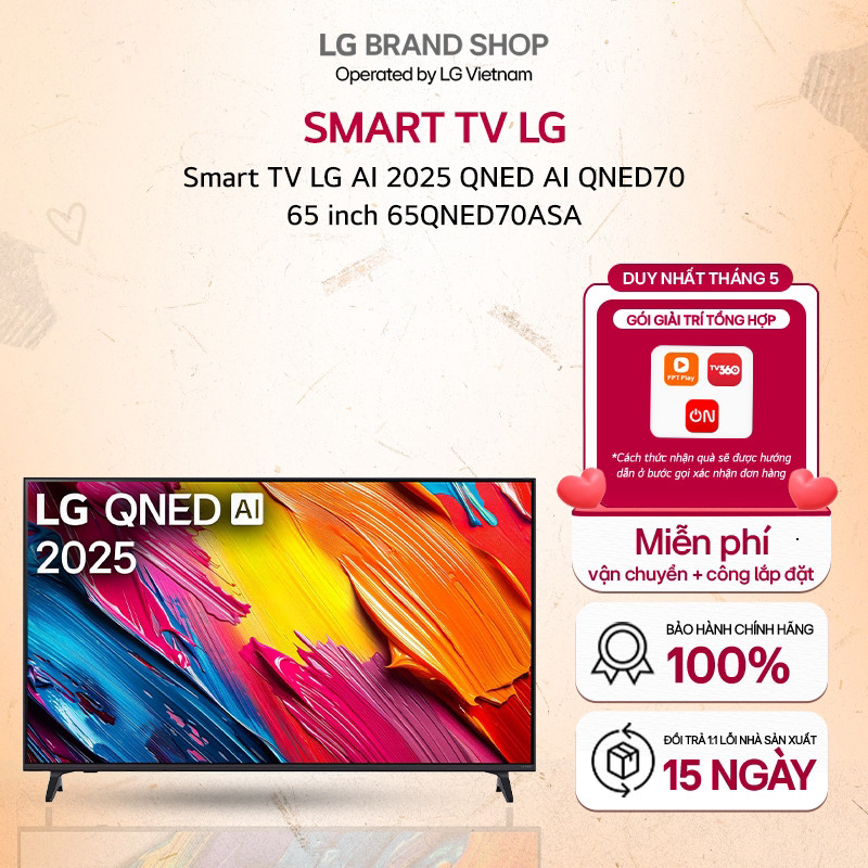 [ Chỉ giao miền Nam ]65QNED70ASA - TV thông minh AI 2025 QNED AI QNED70 65 inch