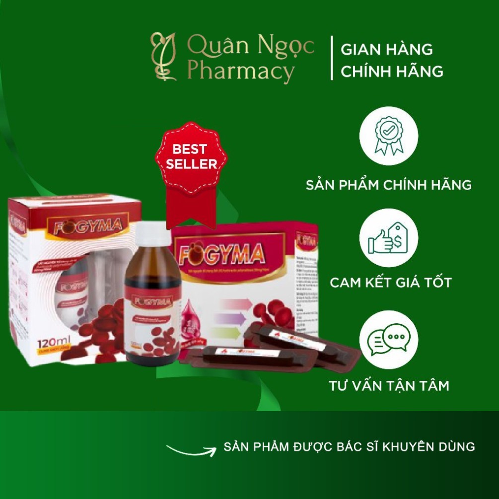 [HÀNG CHUẨN] Fogyma sắt nước hữu cơ cho mẹ bầu, mẹ sau sinh và trẻ em (Hộp 20 ống)