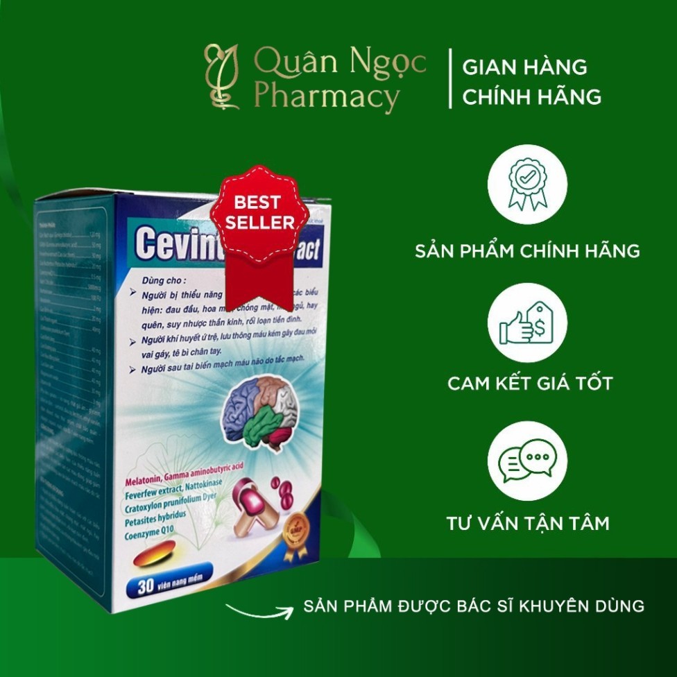 [HÀNG CHUẨN] Cevinton Extract lọ 30 viên hoạt huyết dưỡng não hỗ trợ giảm tai biến
