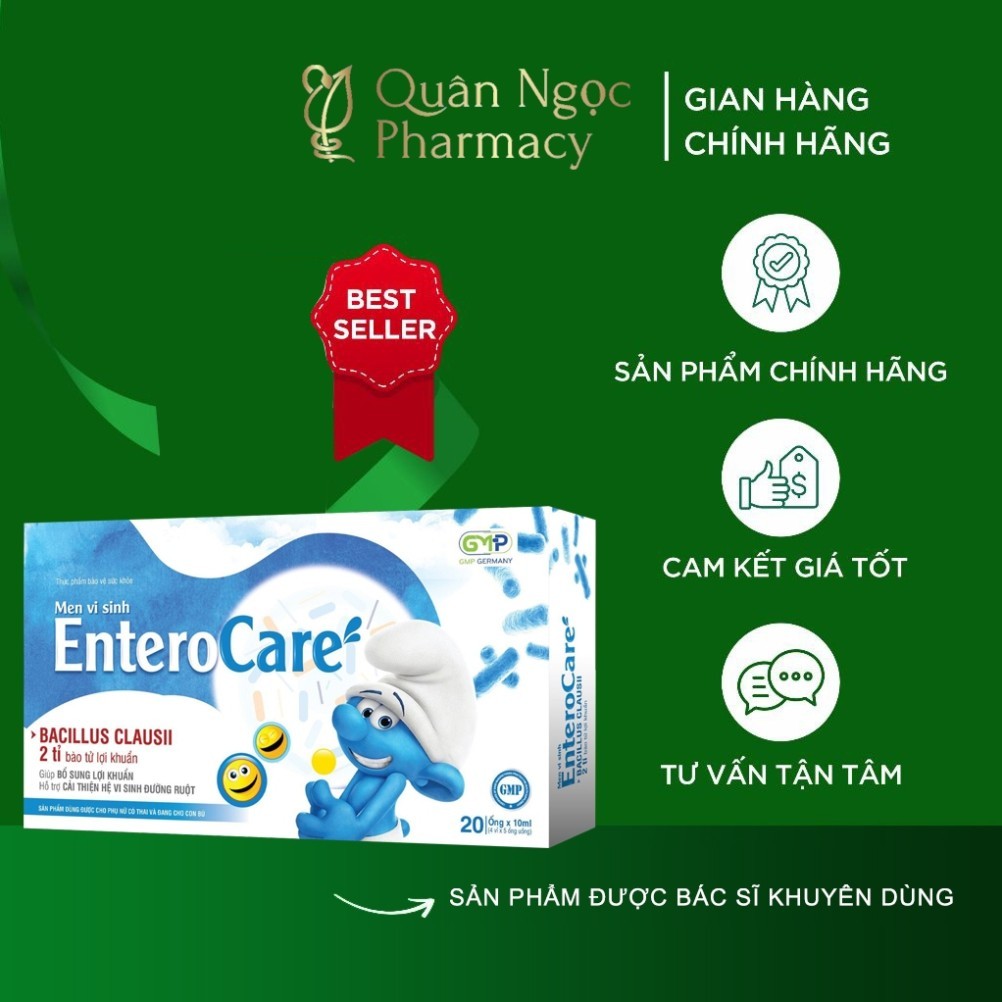 Men Vi Sinh Entero Care hộp 20 ống bổ sung lợi khuẩn cải thiện hệ vi sinh đường ruột