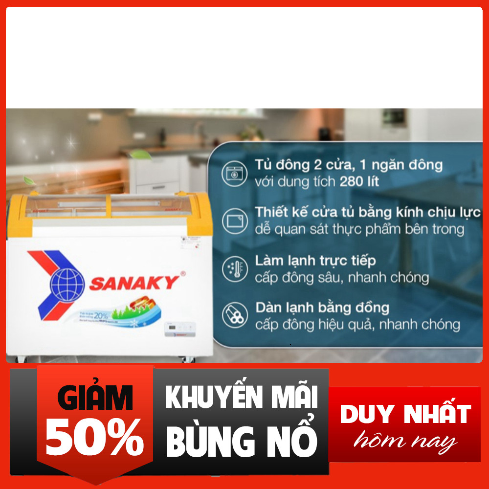 Sale  Tủ Đông Sanaky 280 lít Bản Vàng VH-3899KB Rẻ Gọn Gần free ship
