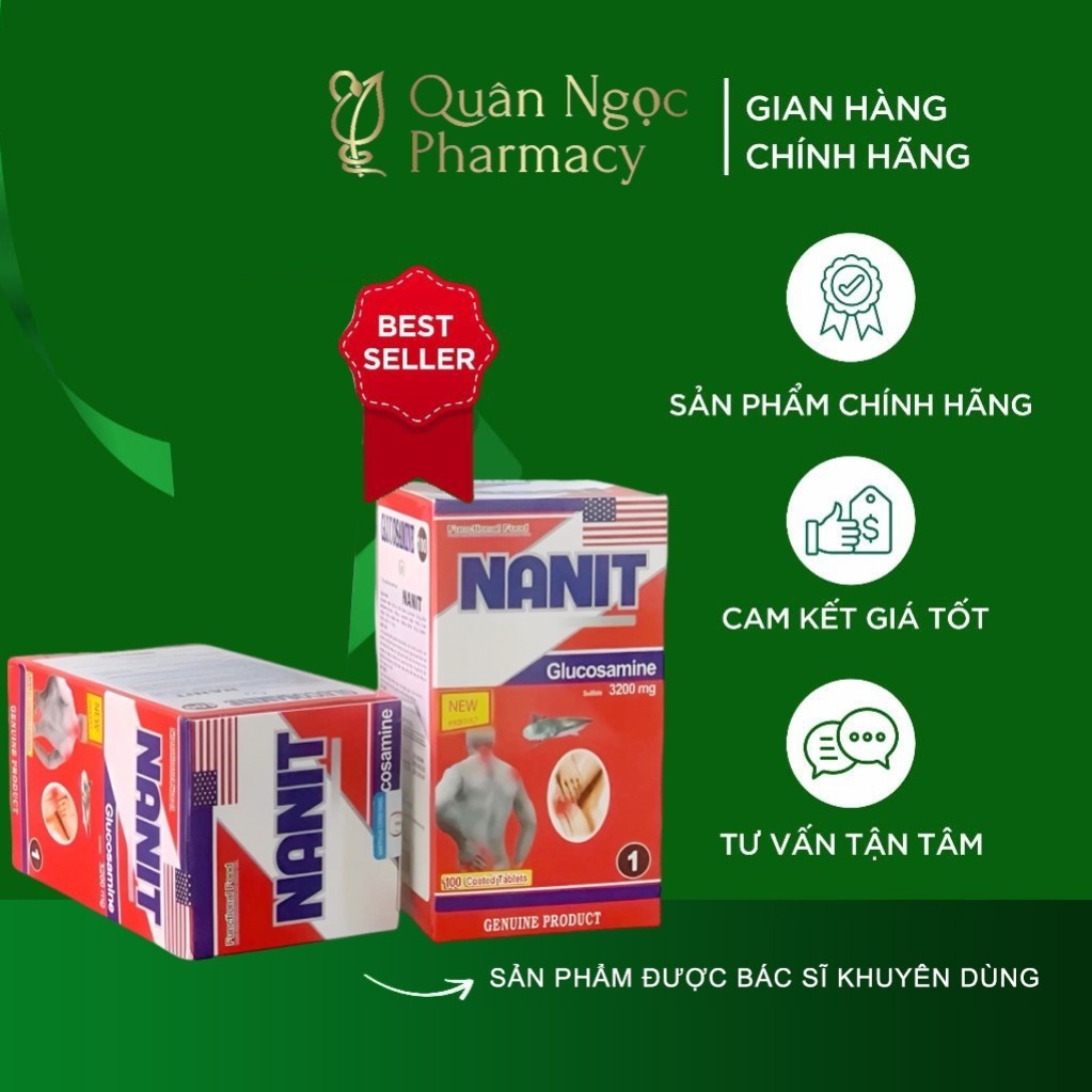 [HÀNG CHUẨN] NANIT GLUCOSAMINE 3200MG - VIÊN BỔ KHỚP NHẬP KHẨU HÀNG CHUẨN MỸ
