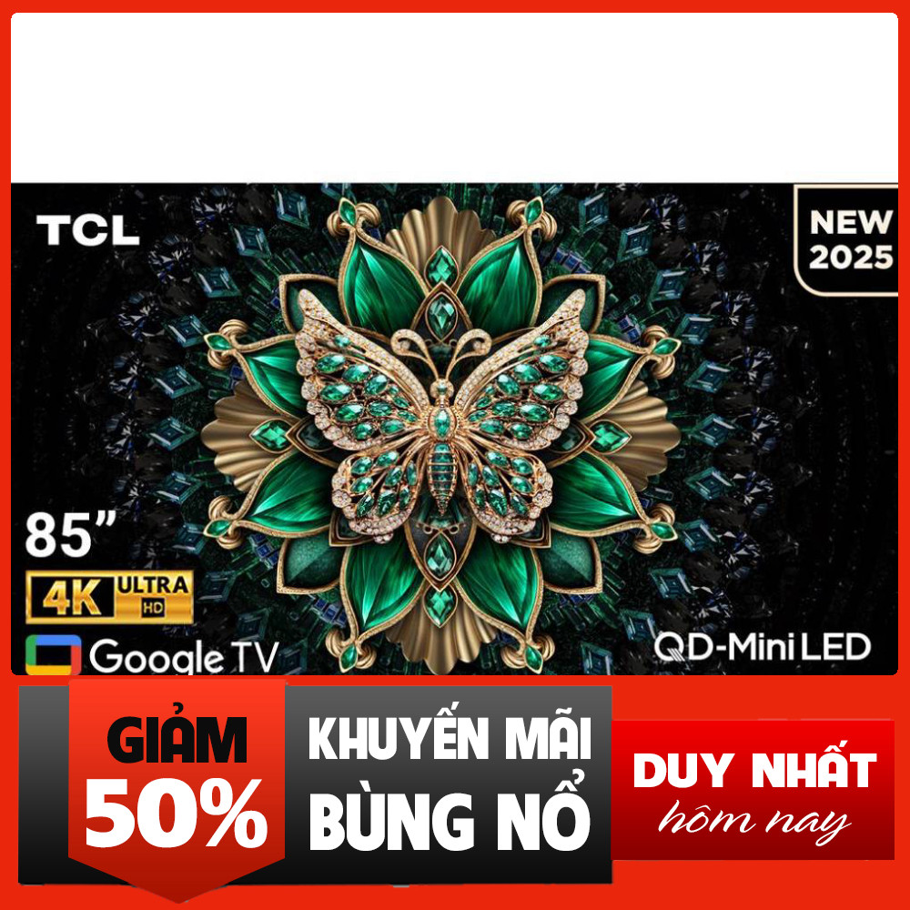 Sale  Tivi QD-Mini 4K 85 Inch 85C6K Tivi LED AI Google TCL 2025 free ship