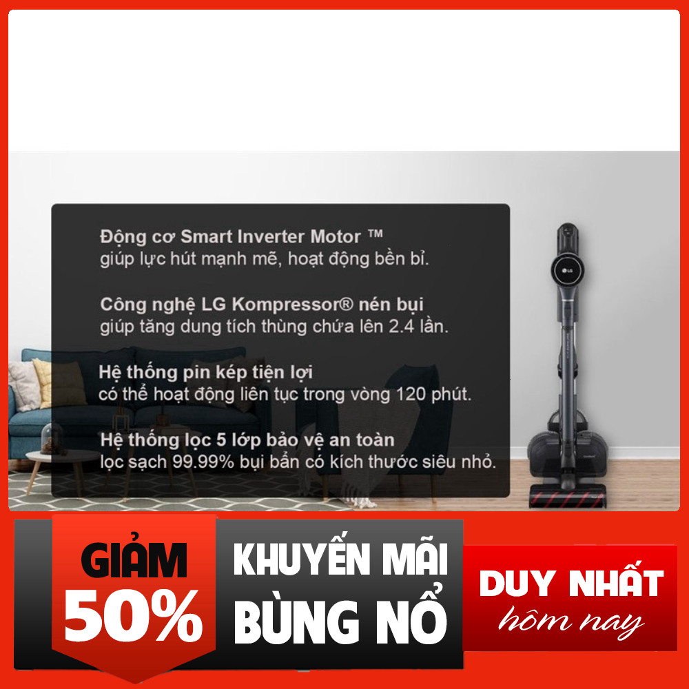 Sale  Máy Hút Bụi Điện 160W LG A9N-MAX Bền Durable 100% Mới free ship