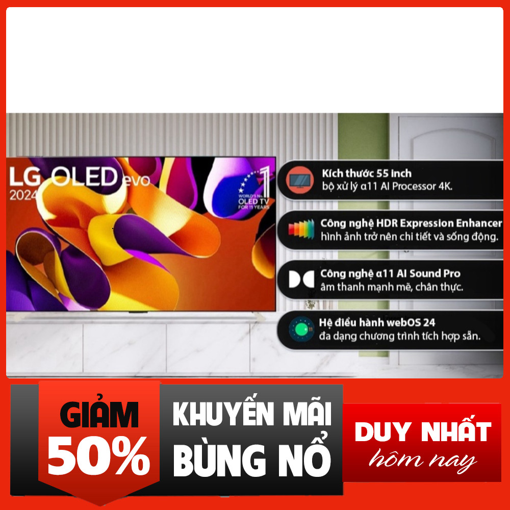 Sale  Tivi OLED LG 4K 55 inch - Màn Hình OLED Cực Phẳng, Hiển Thị Chi Tiết, Chất Lượng Cao, Size 55 