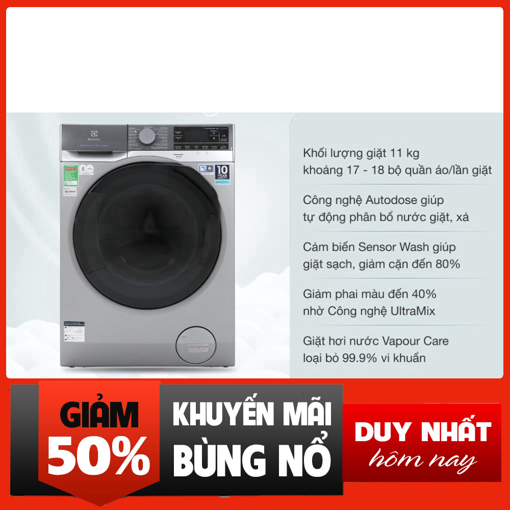 Sale  Máy Giặt Electrolux Inverter 11kg EWF1141SESA Chính Hãng 2020 free ship