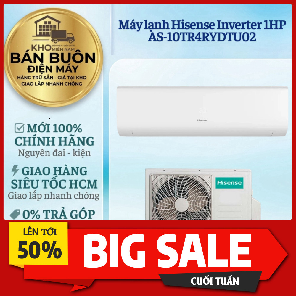 IB SHOP_ AS10TR4RYDTU02 Máy lạnh Hisense Inverter 1HP – tiết kiệm điện, vận hành êm ái AS10TR4RYDTU0