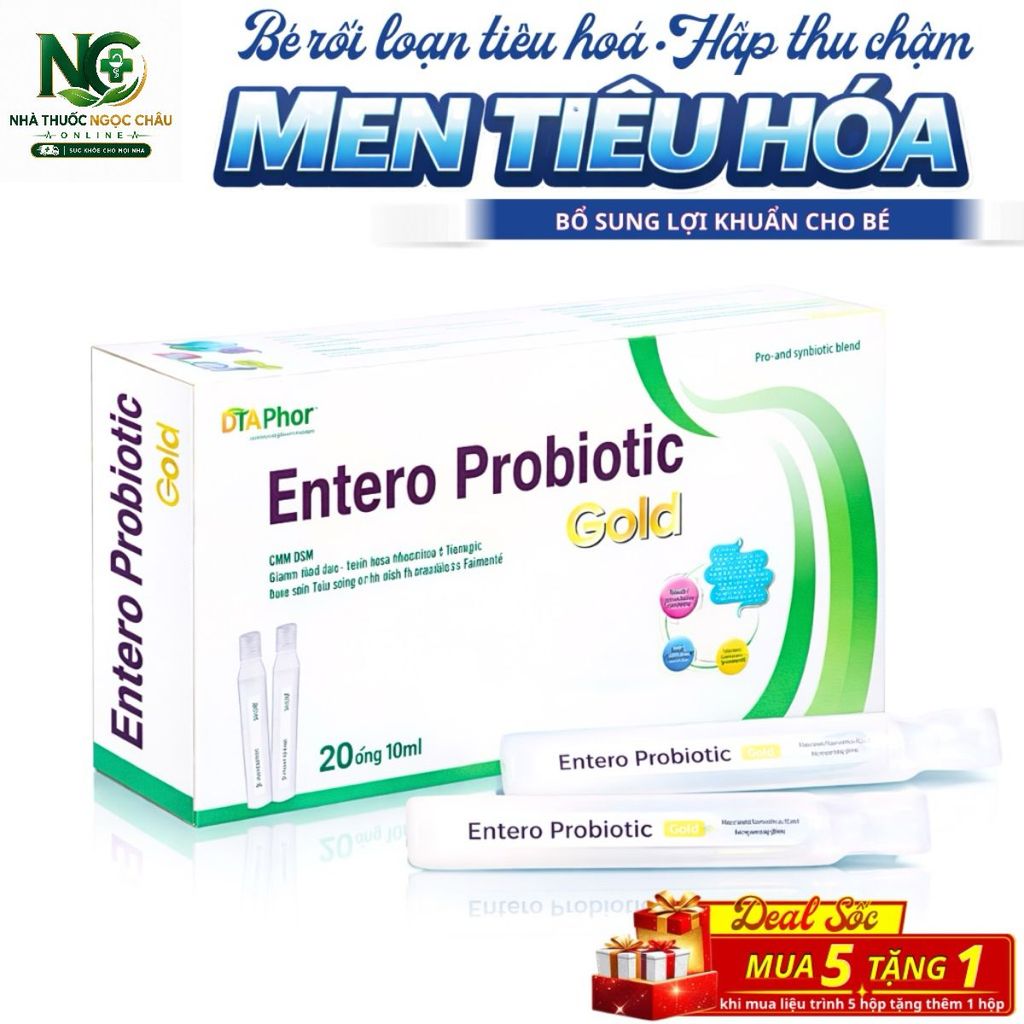 Men Tiêu Hóa Entero Probiotic Gold DTA Cho Trẻ – Giảm Đau Bụng, Tiêu Chảy, Tăng Hấp Thu