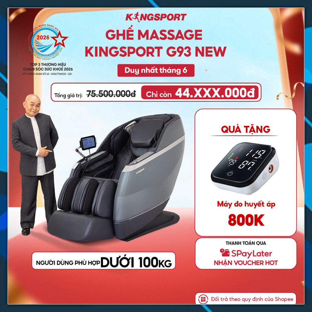 ib shop đặt nhanh✨ Ghế massage KINGSPORT CLASSIC G93 New Hệ thống con lăn 3D, 30 bài massage tự động