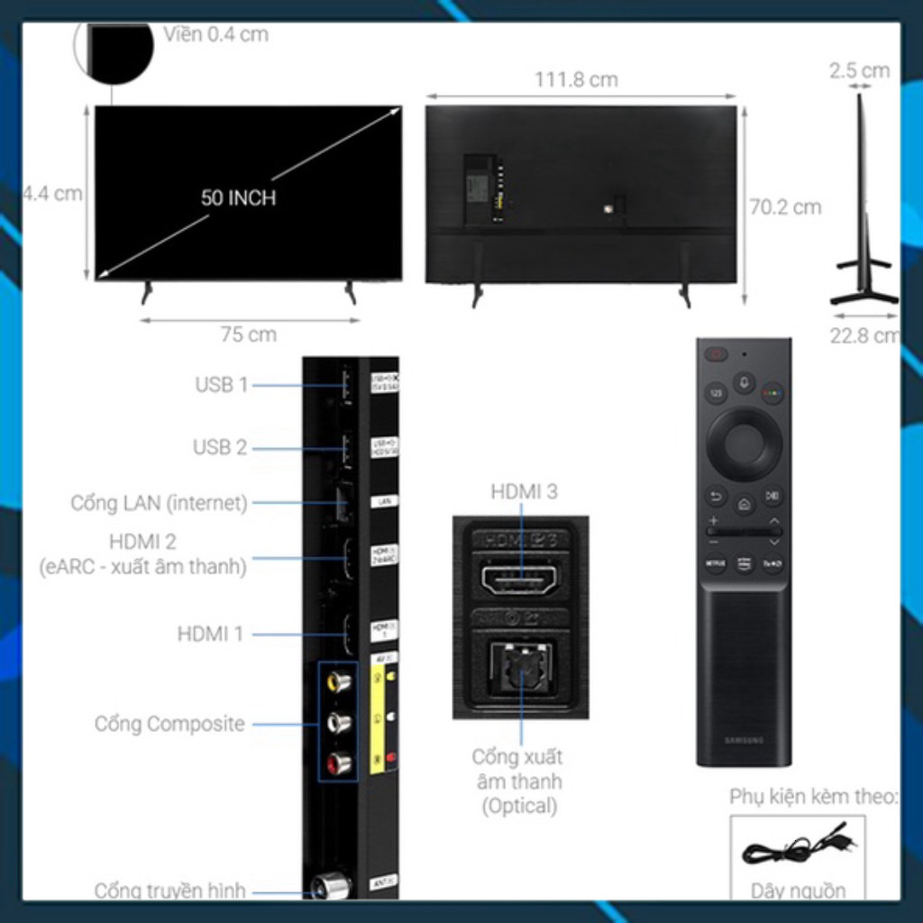 ib shop đặt nhanh✨ Smart Tivi 4K Samsung 4K 50 inch UA50BU8000 2022  Việt Nam —Điện Máy Chính Hãng T