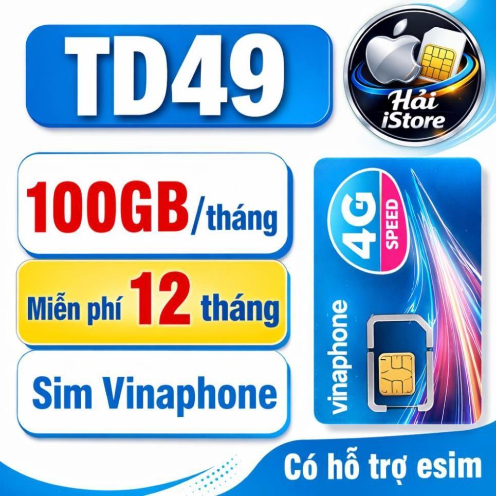 Sim 5G vinaphone 12TD49 - sim miễn phí sử dụng 100G tốc độ cao trong vòng 12 tháng