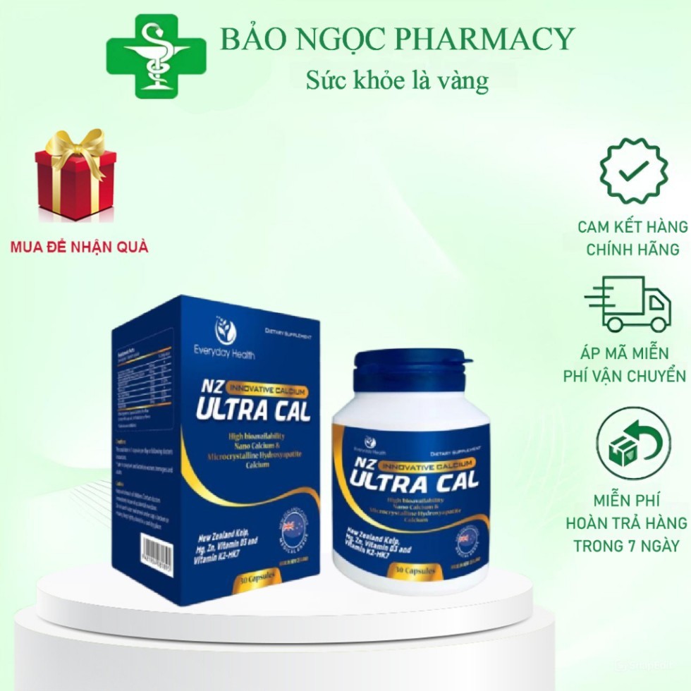 Canxi Hữu Cơ NZ-ULTRA CAL Bổ Sung Canxi Cho Bà Bầu Và Bé Giảm Nguy Cơ Thiếu Canxi Tăng Sức Khỏe Xươn