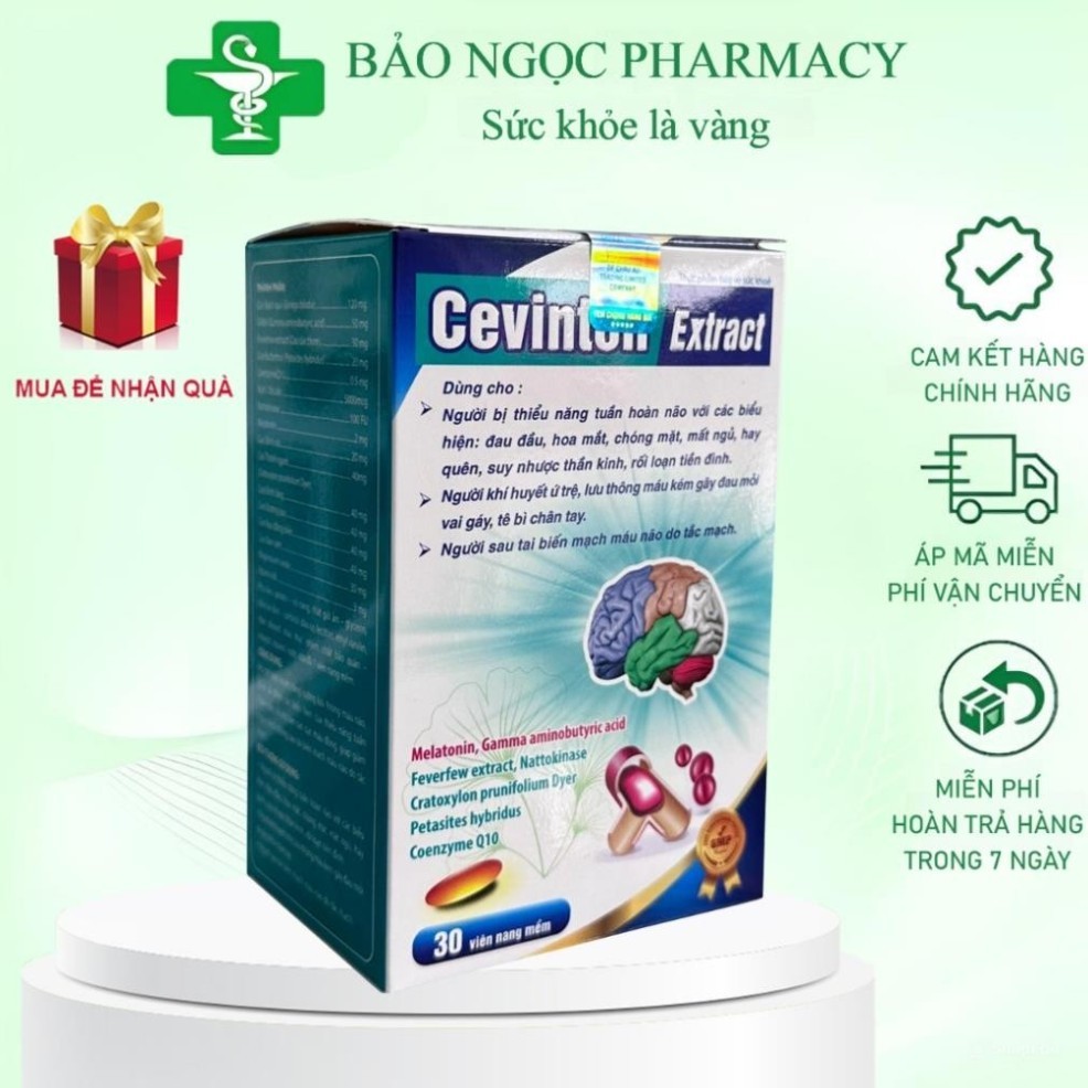 [HÀNG CHÍNH HÃNG] Cevinton Extract lọ 30 viên hoạt huyết dưỡng não hỗ trợ giảm tai biến