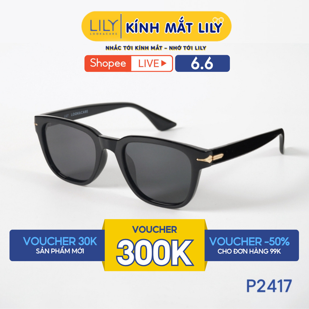 Kính mát thời trang nam nữ LILYEYEWEAR chất liệu nhựa cao cấp, mắt kính phân cực, chống UV400 bảo vệ