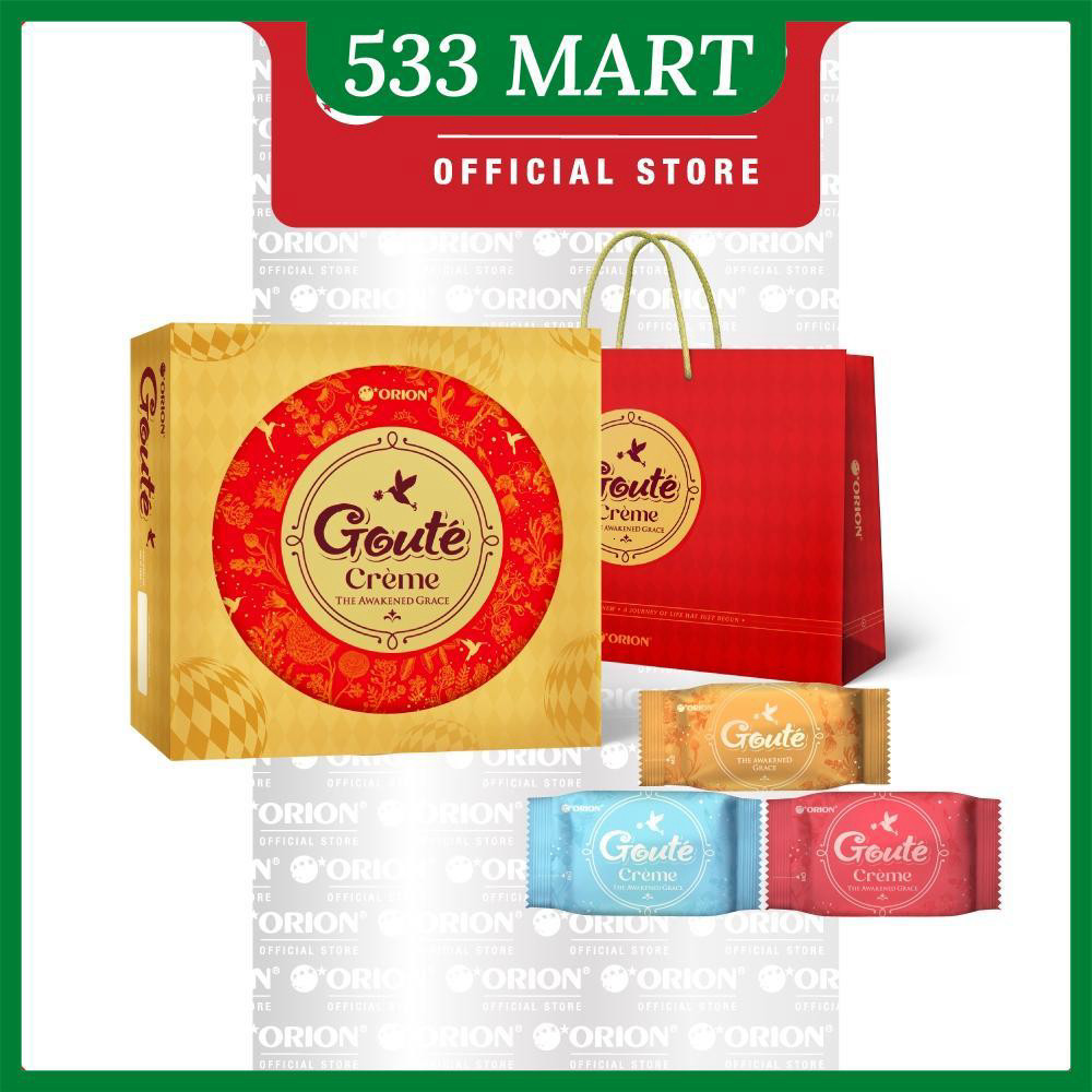 Bánh Goute mix 3 vị hộp thiếc 439.2g (22 gói) (kèm túi giấy)