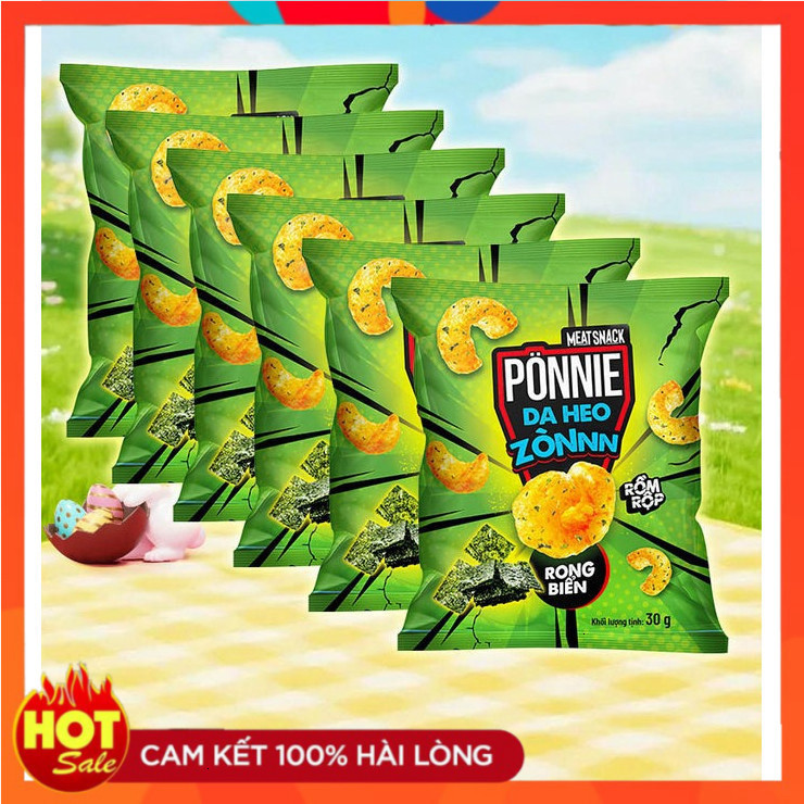 Combo 6 gói Snack Ponnie da heo zòn gói x 30gr