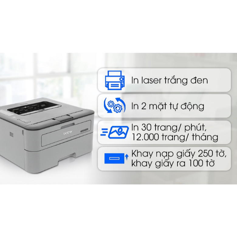 Máy in laser đen trắng Brother HL-L2321D (A4/A5/ Đảo mặt/ USB) - VPS STORE
