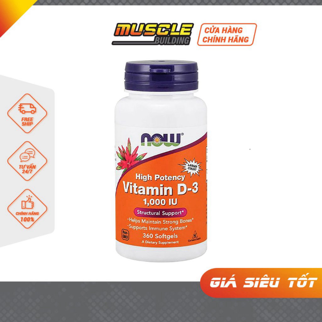 Now Vitamin D3 1000 IU Giúp Phát Triển Chiều Cao, Khỏe Xương Khớp Và Tăng Sức Đề Kháng