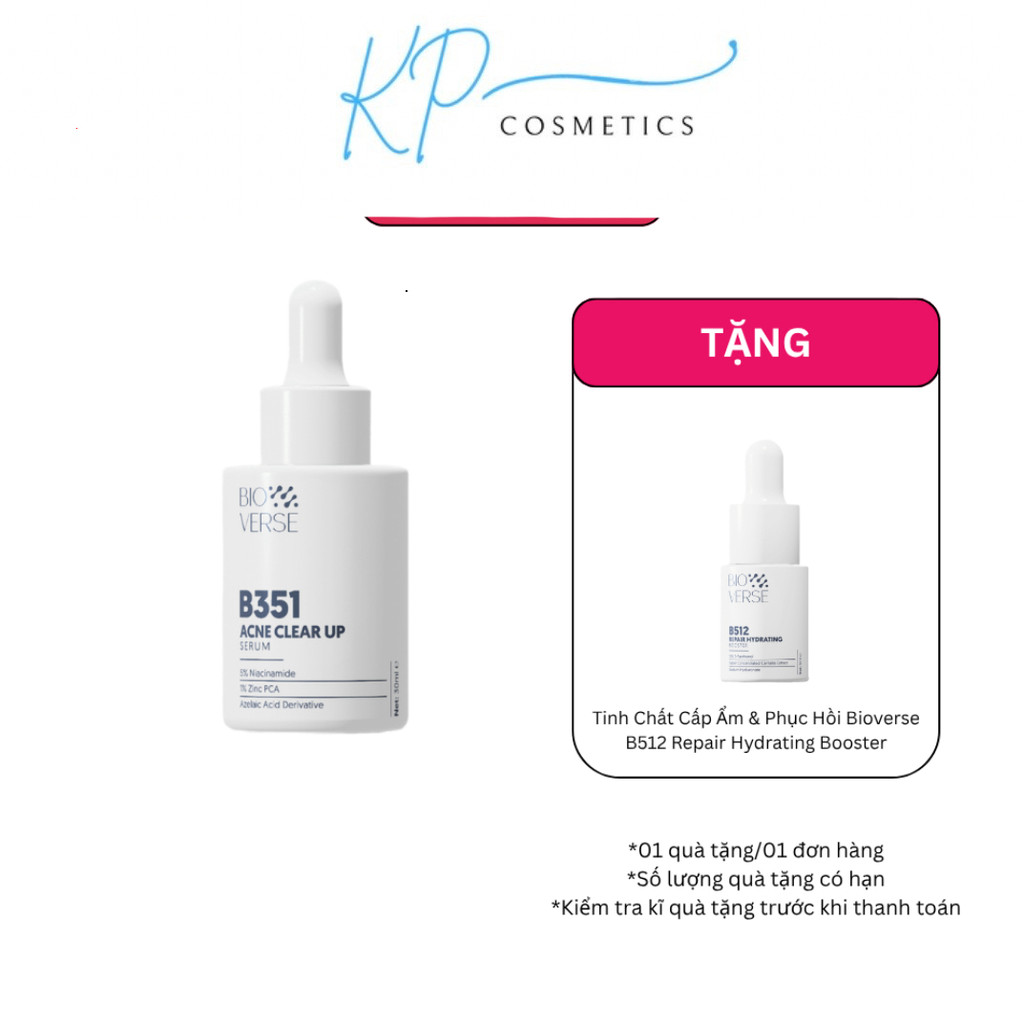 [Chính Hãng] Tinh Chất Hỗ Trợ Giảm Mụn Bioverse B351 Acne Clear Up Serum 30ml