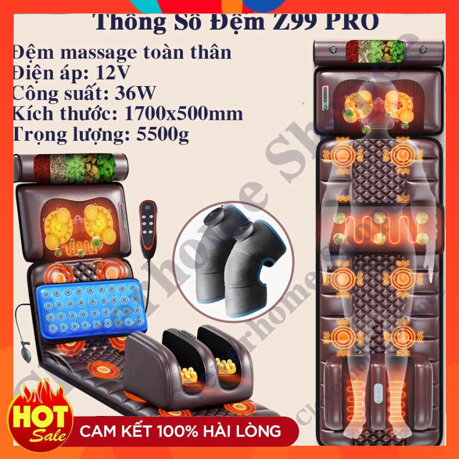 ib nhận khuyến mãi_ [Chuẩn ZLIFE  Có Thêu LOGO] Đệm Massage Toàn Thân ZLIFE Z99 PRO, Ghế Thảm Nệm Má