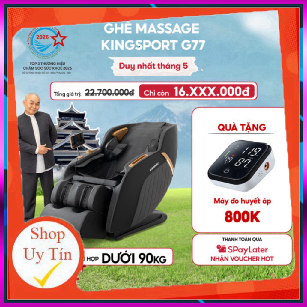 ib shop_ hàng_ [KOL  CHỈ GIAO HCM] Ghế massage KINGSPORT G77 New màu sắc hiện đại, điều khiển bằng g