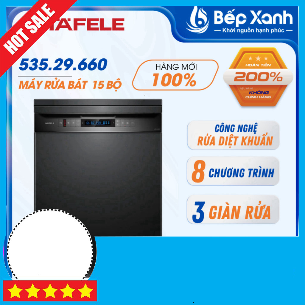 IB đặt hàng  Máy Rửa Chén Hafele HDW-F605B 15 Bộ Tự Động Rửa Sạch Cho Bếp Miễn phí lắp đặt