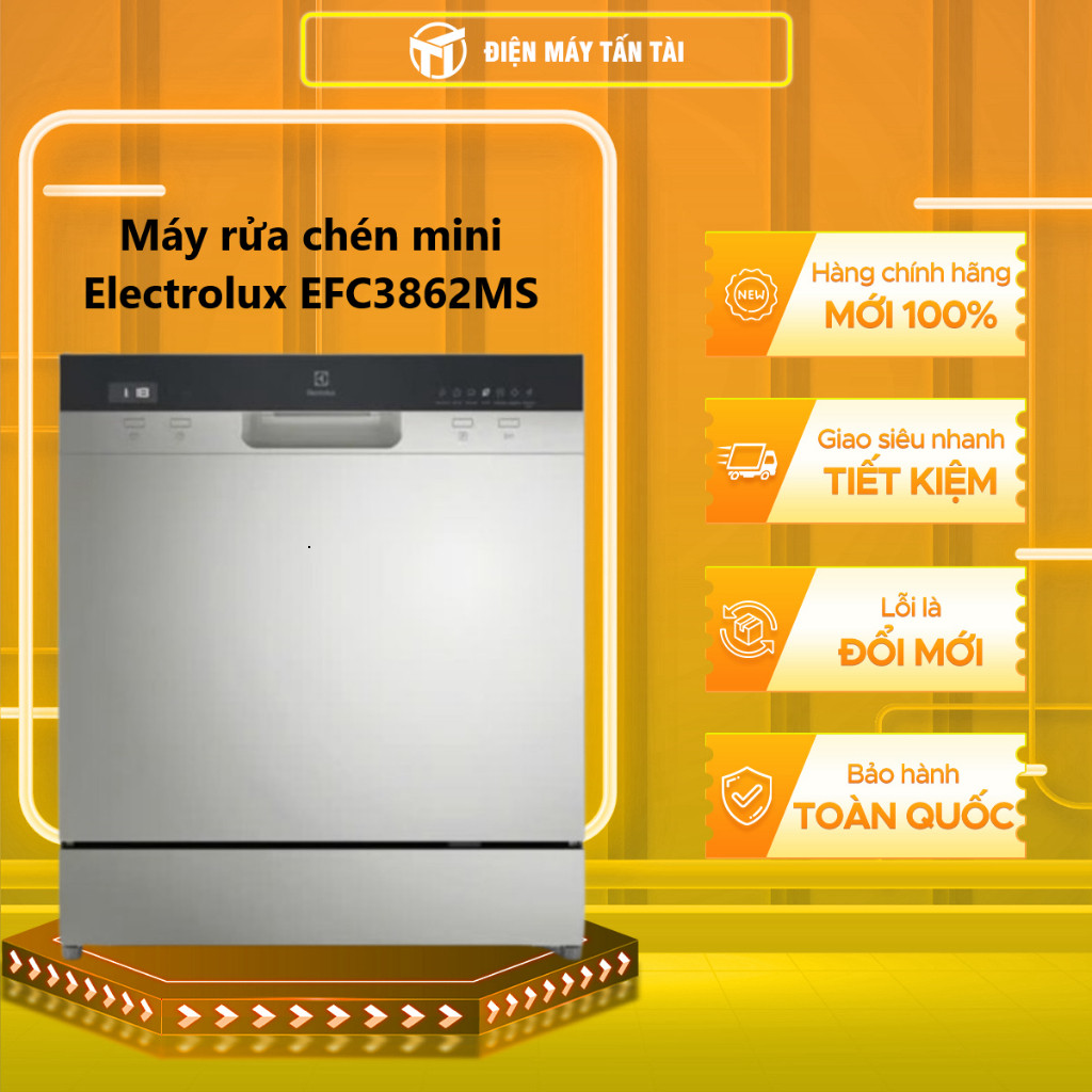 CHÍNH HÃNG EFC3862MS - Máy rửa chén mini 8 bộ Electrolux EFC3862MS - GIAO TOÀN QUỐC