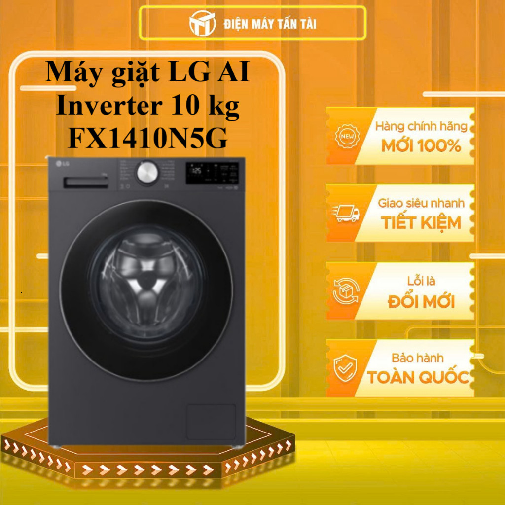 CHÍNH HÃNG FX1410N5G - Máy giặt LG AI Inverter 10 kg FX1410N5G - GIAO TOÀN QUỐC