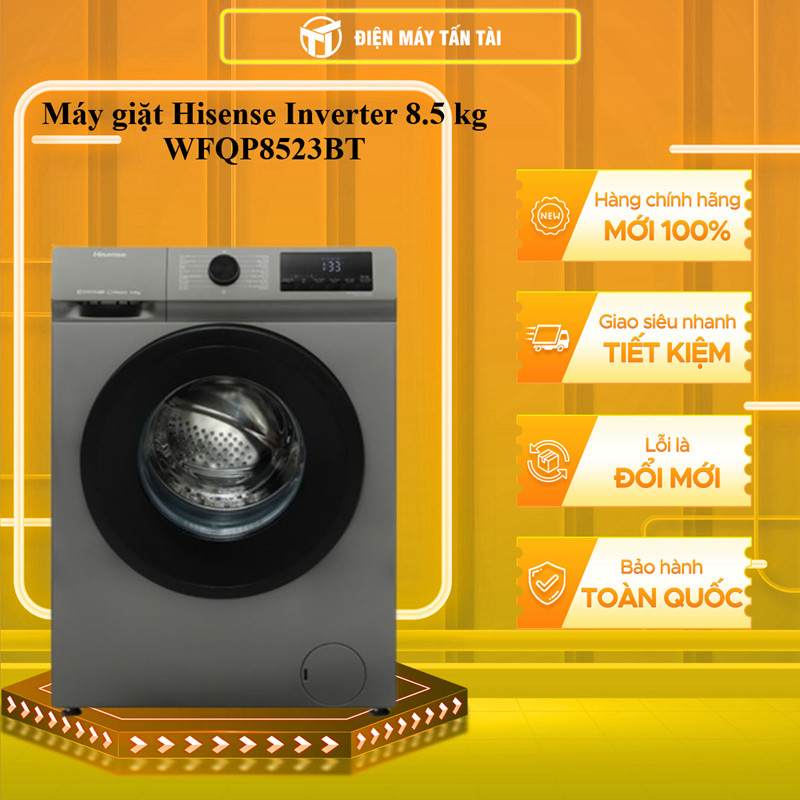 CHÍNH HÃNG WFQP8523BT - Máy giặt Hisense Inverter 8.5 kg WFQP8523BT - GIAO TOÀN QUỐC