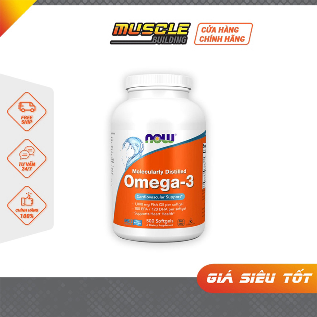 Omega 3 Giúp Đep Da Chống Lão Hóa Sáng Mắt Tăng Đề Kháng Dầu Cá Omega3 Fish Oil NOW Omega 3