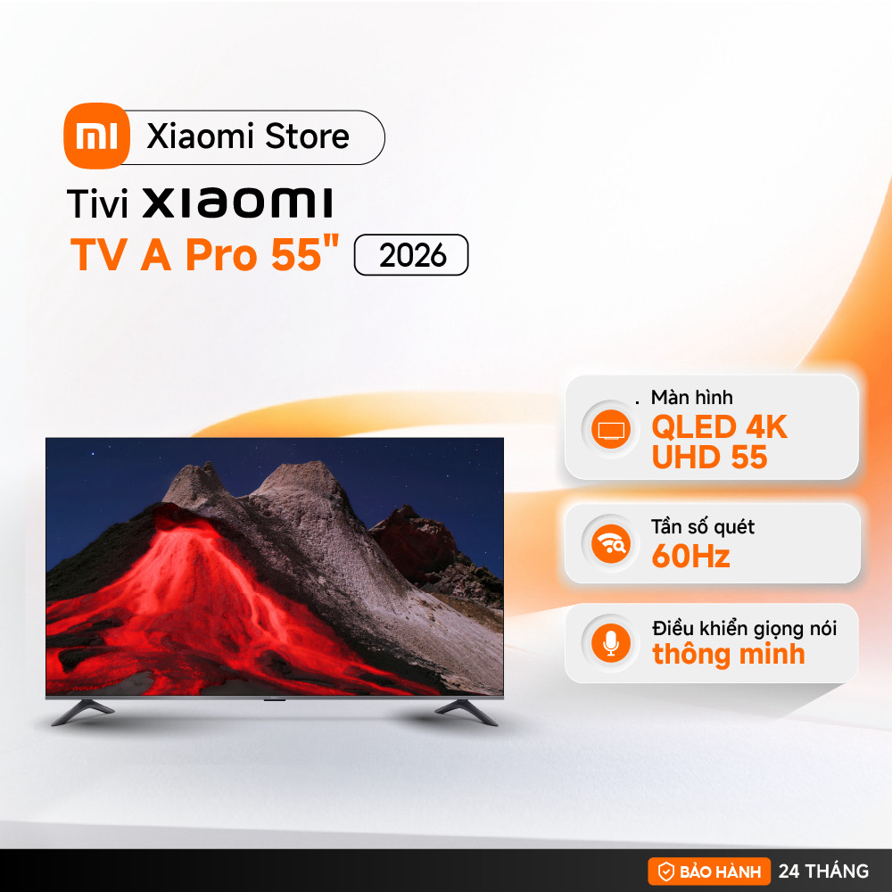 [ Xiaomi TV thông minh A Pro 55" 2026 | Điều khiển giọng | QLED 4K UHD - BH 24 tháng chính hãng