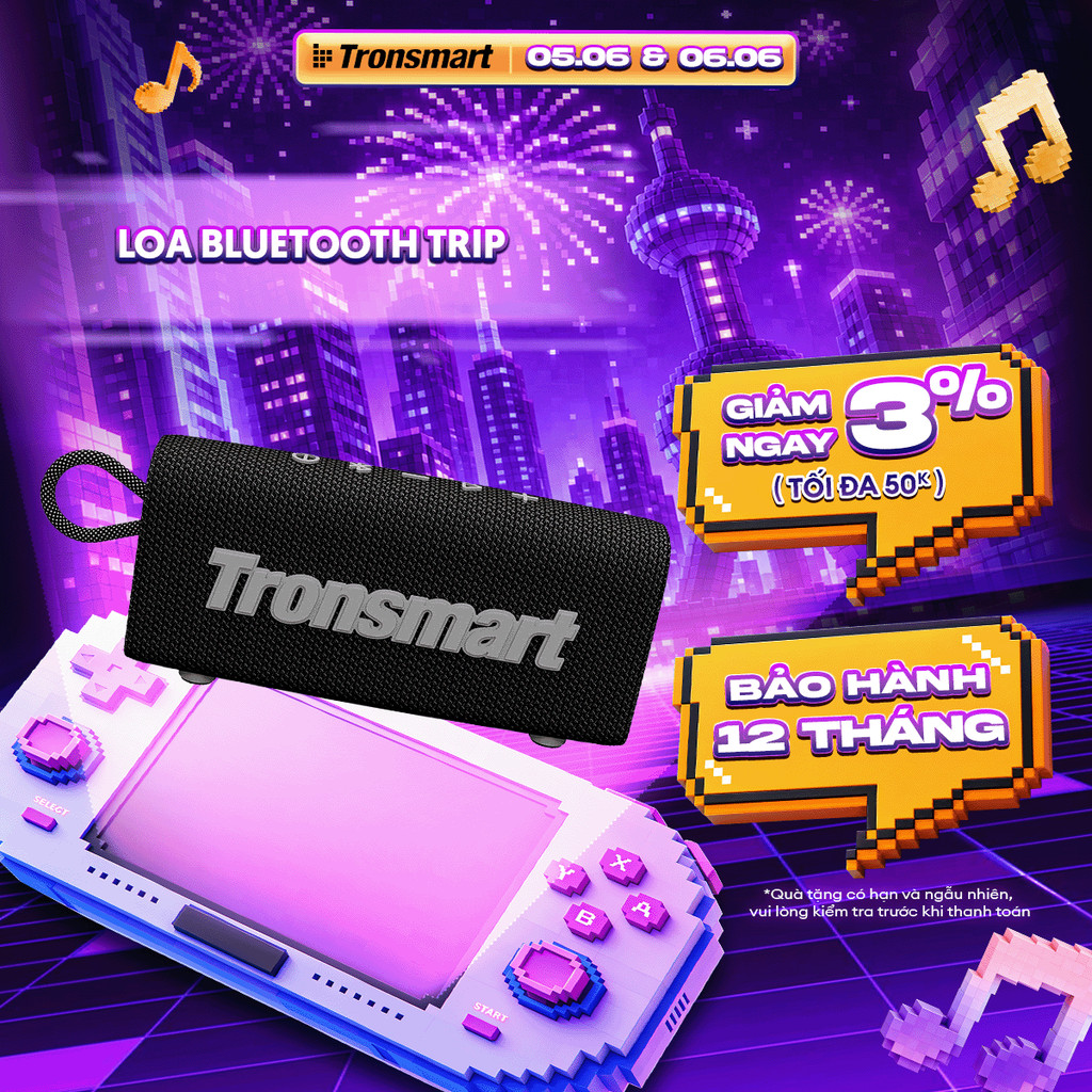 Loa Bluetooth TRONSMART TRIP/TRIP 2 | Công Suất 10W | Chơi Nhạc Đến 20H | Chống Nước IPX7 | Bảo Hành