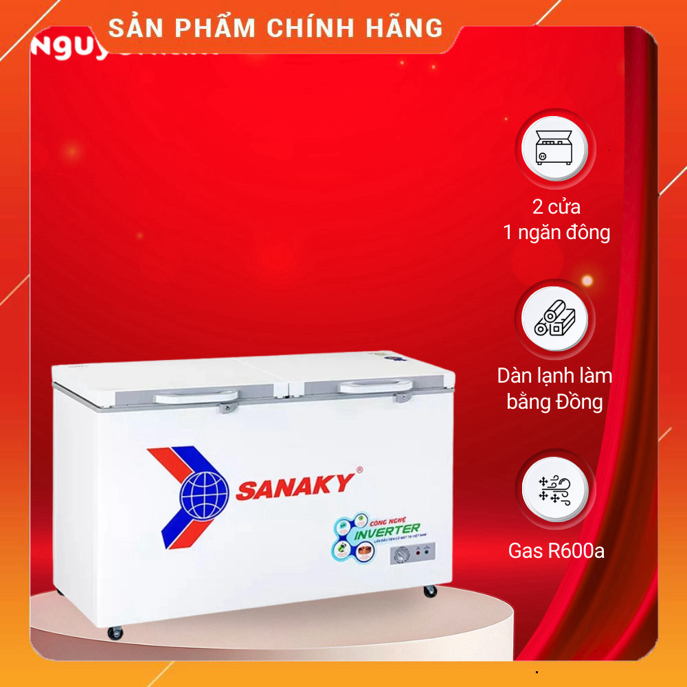 Nhắn shop đặt  Tủ Đông Sanaky Inverter 410 Lít VH-5699HY4K Tủ đông giữ thực phẩm lâu, dùng bền, tiết
