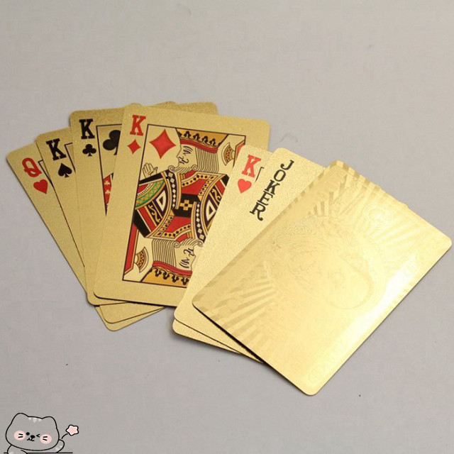 Bộ bài Mạ Vàng 24K Cao Cấp ( Bài Cứng) -> Thay thế thành: Thẻ Bài Mạ Vàng 24K Độc Đáo Thẻ Bài Mạ Vàn