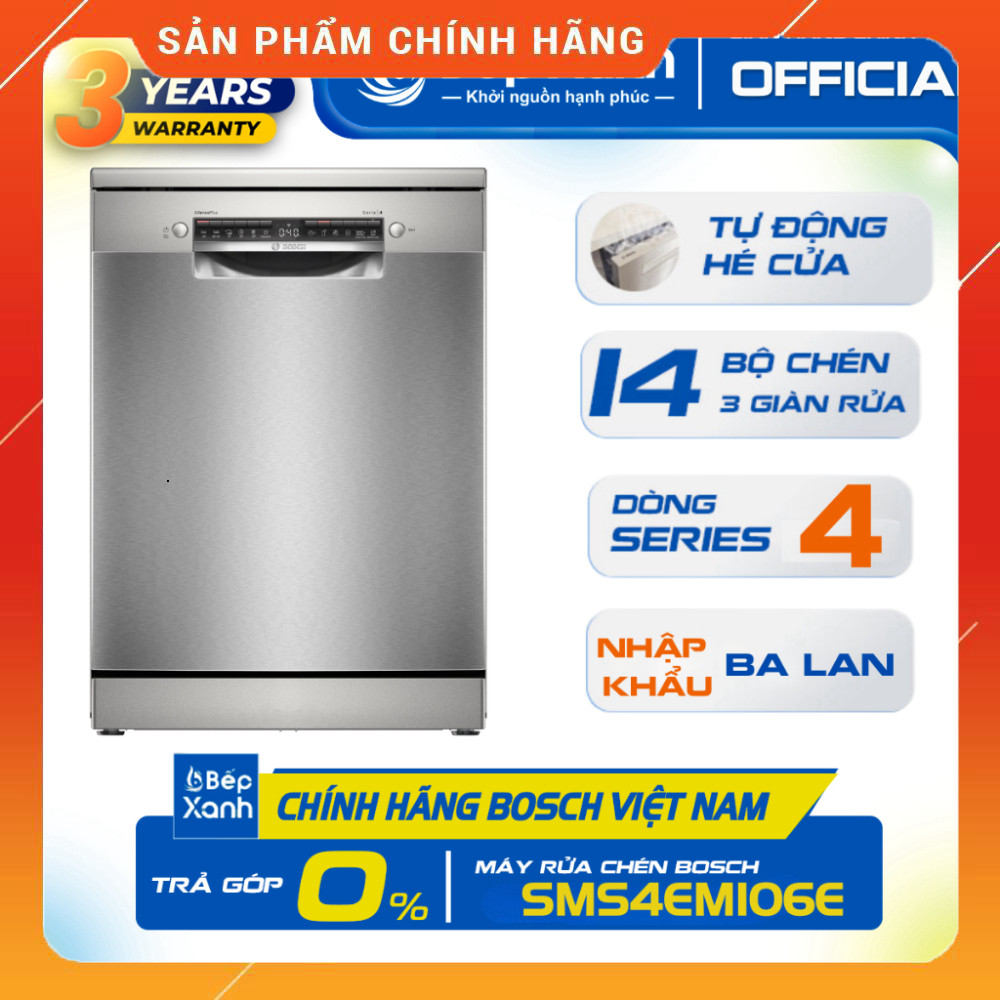 Nhắn shop đặt  Máy Rửa Bát Bosch SMS4EMI06E/SMS6ECI11E/SMS4EVI04E 3 Năm Toàn Quốc ..