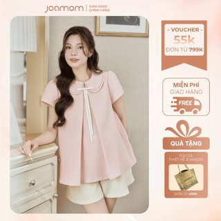 [BST MỚI] Áo Bầu Dáng Suông Phối Cổ Nơ Hồng Pastel Cách Điệu, Đứng Form Cho Mẹ Bầu Joamom - JTAB058