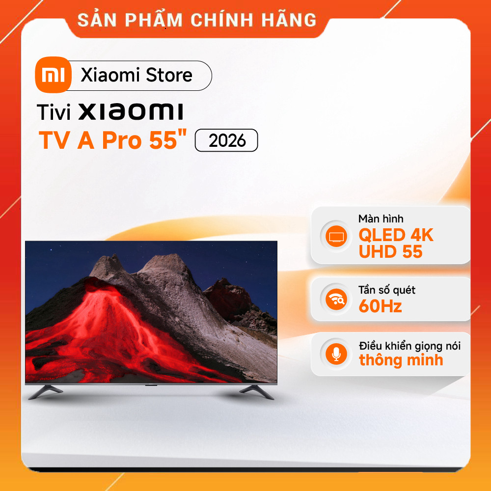 Nhắn shop đặt Máy Tivi Xiami A Pro 55 inch QLED 4K UHD Điều Kiển Giọng Nói Thông Minh Hỗ Trợ 24 Thán