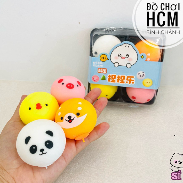Đồ chơi Cho Bé Squishy Mochi Bóp Mềm 4 Màu Chăm Sóc Não