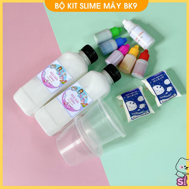 Bọ Kit Tạo Slime Mây Bộ Kit Tạo Bọt Slime Mây Kèm Hũ Đựng Slime Cho Bé
