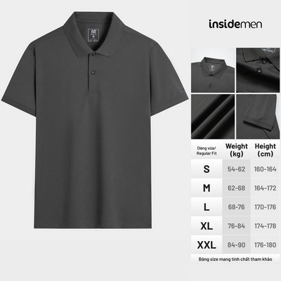 Áo Polo Thun Lạnh Polyamide Nam Tay Ngắn Insidemen Slim Fit IPS073AS1/IPS074AS1/IPS104AS1